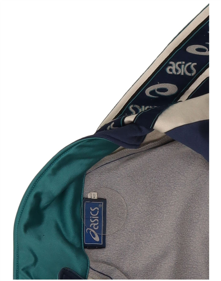 Asics Mens Graphic Tracksuit Top Jacket IT 46 Small Navy Blue Colourblock