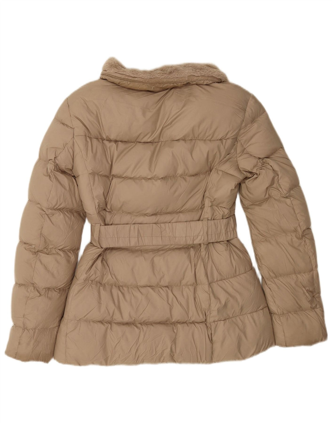 Zara Womens Padded Jacket UK 6 XS Beige Polyester