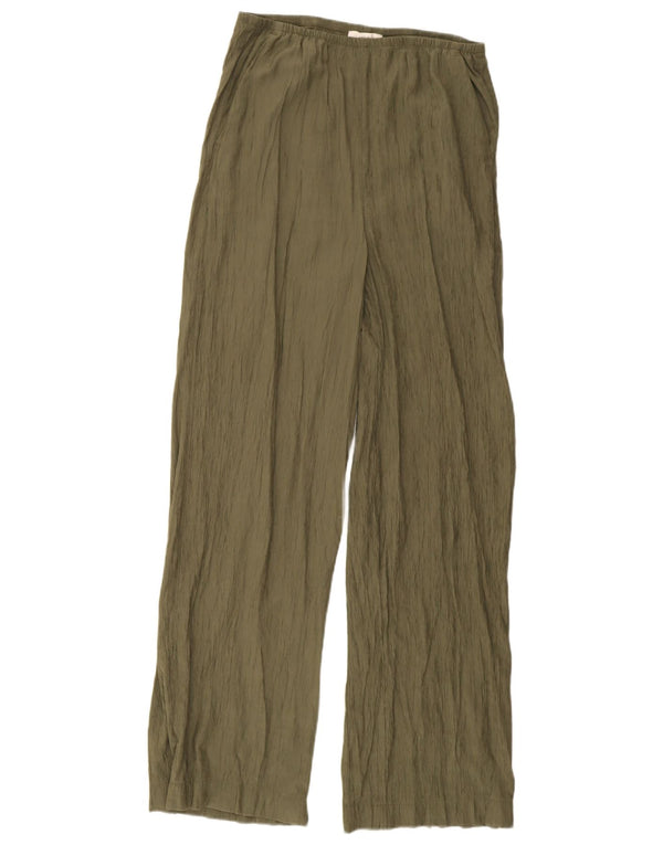 Marks & Spencer Womens Long Chino Trousers UK 12 Medium W32 L31 Khaki