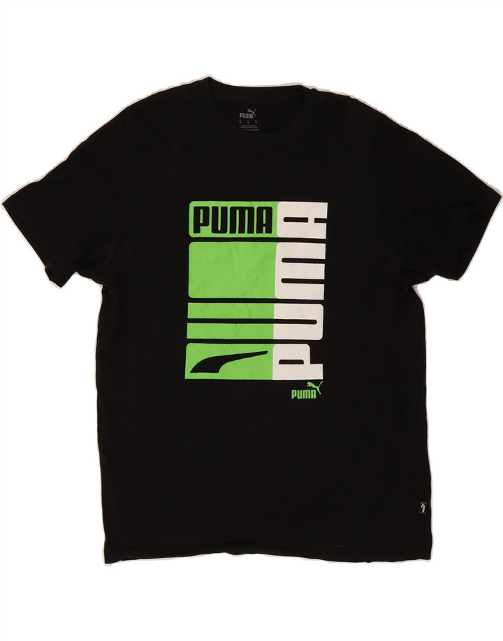 PUMA Mens Graphic T-Shirt Top Medium Black Cotton Vintage Puma and Second-Hand Puma from Messina Hembry 