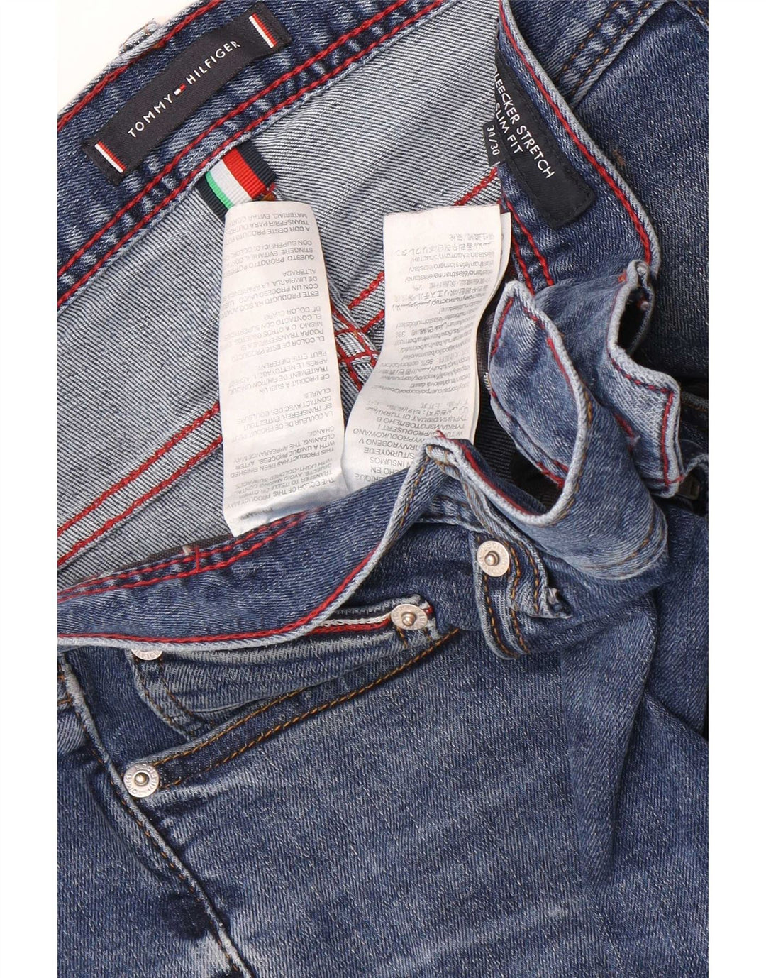 Tommy Hilfiger Mens Bleecker Stretch Slim Jeans W34 L30 Blue Cotton