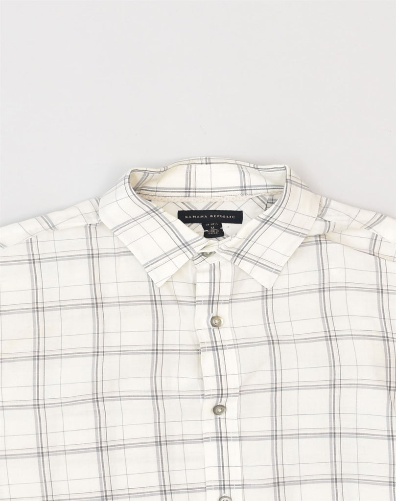 BANANA REPUBLIC Mens Shirt Size 15-15 1/2 Medium White Check Cotton | Vintage Banana Republic | Thrift | Second-Hand Banana Republic | Used Clothing | Messina Hembry 