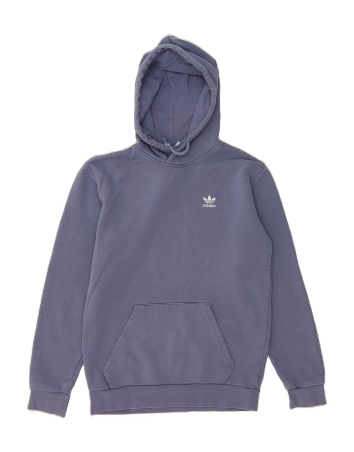ADIDAS Mens Hoodie Jumper Small Navy Blue Cotton Vintage Adidas and Second-Hand Adidas from Messina Hembry 