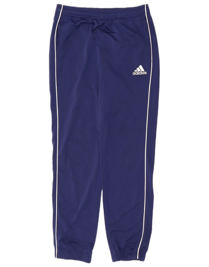 ADIDAS Boys Tracksuit Trousers Joggers 13-14 Years  Navy Blue Polyester