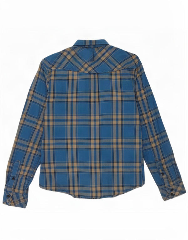 Jack & Jones Womens Flannel Shirt Medium Blue Plaid Cotton