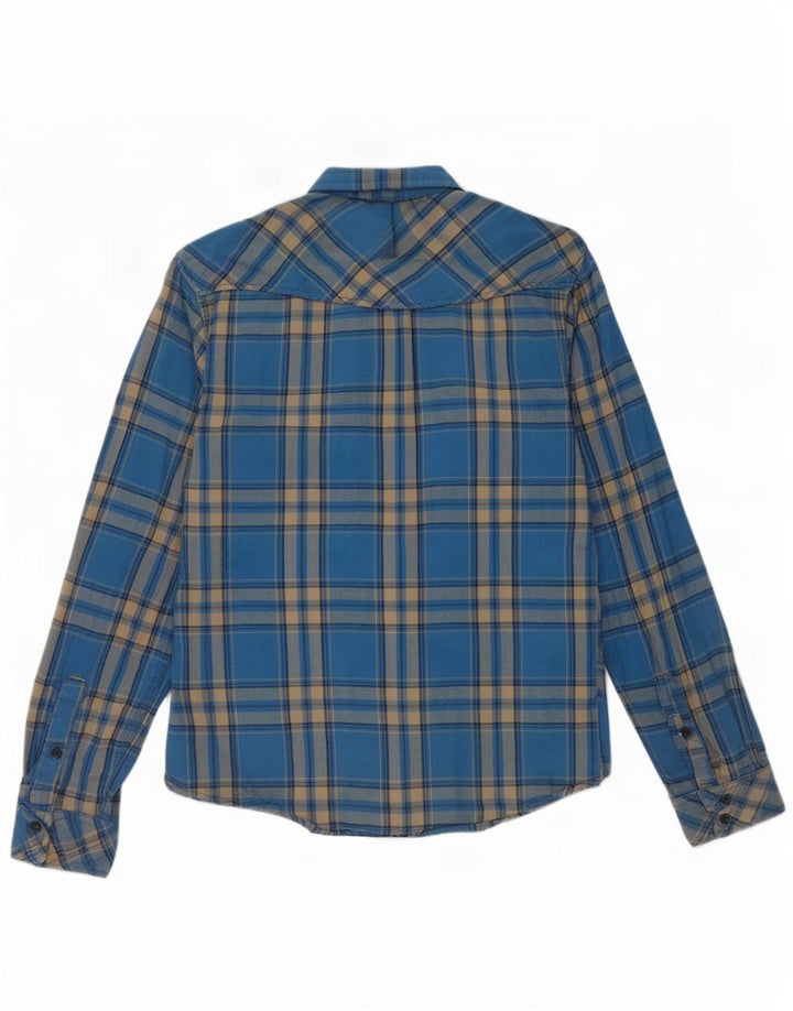 Jack & Jones Womens Flannel Shirt Medium Blue Plaid Cotton