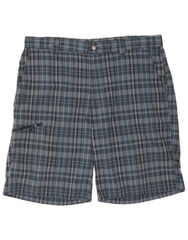 Columbia Mens Cargo Shorts W40 XL Blue Check Polyester