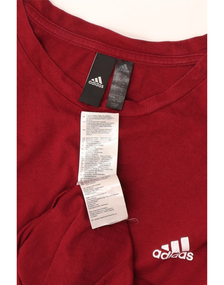 Adidas Mens T-Shirt Top XL Red Cotton