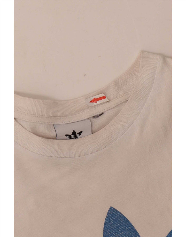 Adidas Mens Graphic T-Shirt Top Medium White