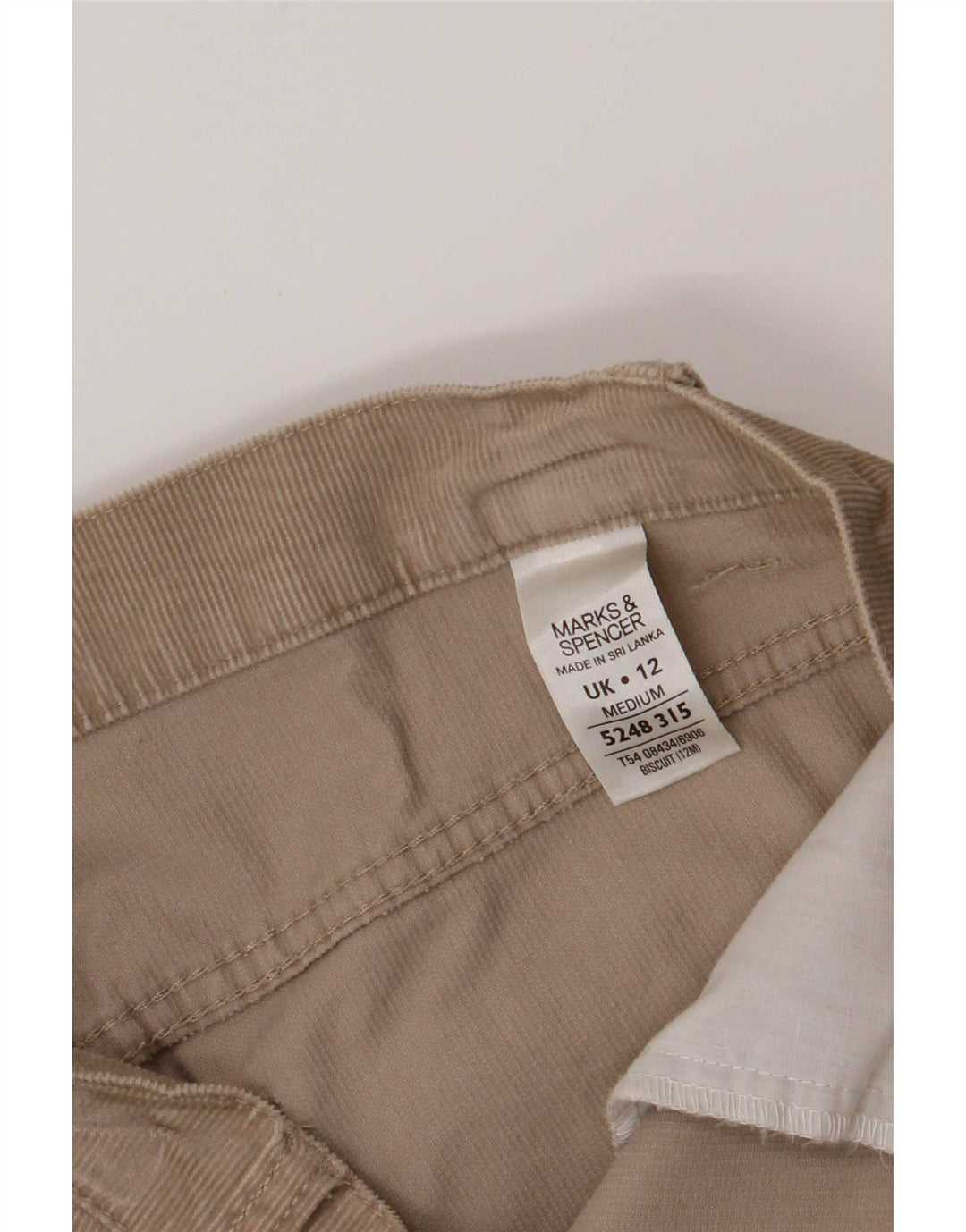 Marks & Spencer Womens Bootcut Corduroy Trousers UK 12 Medium W32 L30 Beige
