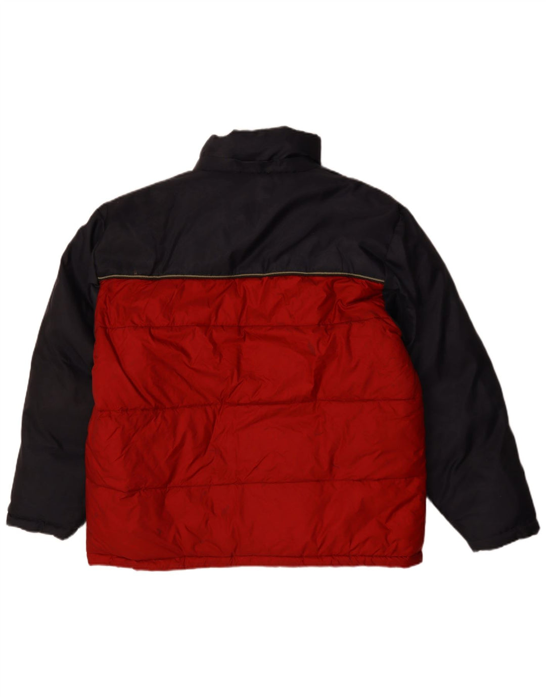 BLEND Mens Loose Fit Graphic Padded Jacket UK 40 Large Red Colourblock