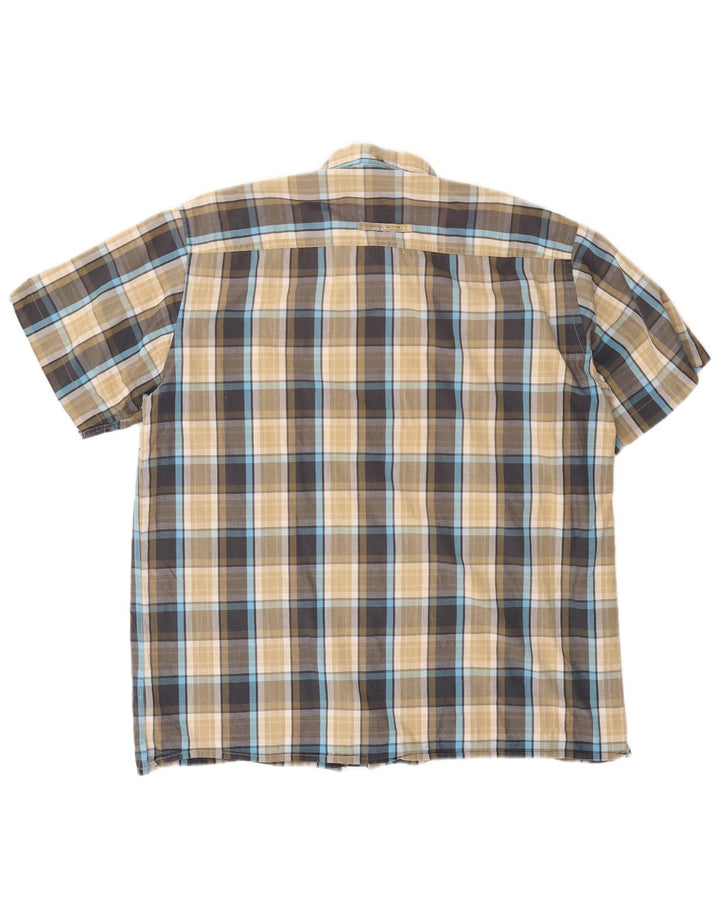CAMEL ACTIVE Mens Short Sleeve Shirt Large Multicoloured Check Cotton