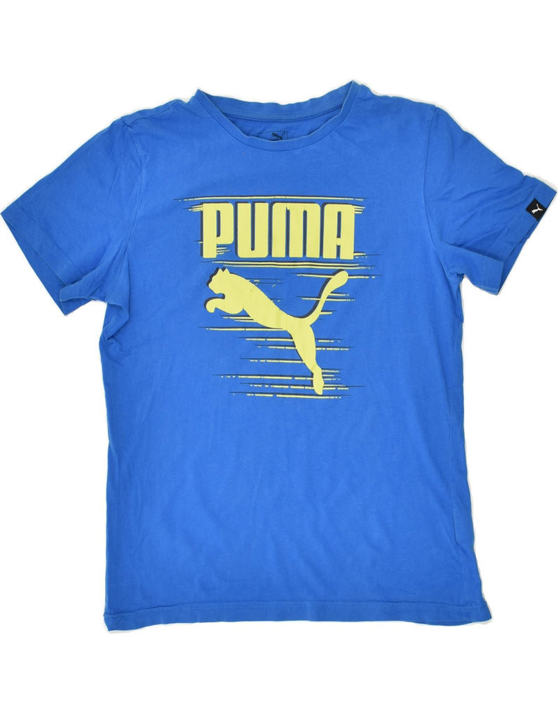 PUMA Boys Graphic T-Shirt Top 13-14 Years Blue Cotton | Vintage Puma | Thrift | Second-Hand Puma | Used Clothing | Messina Hembry 