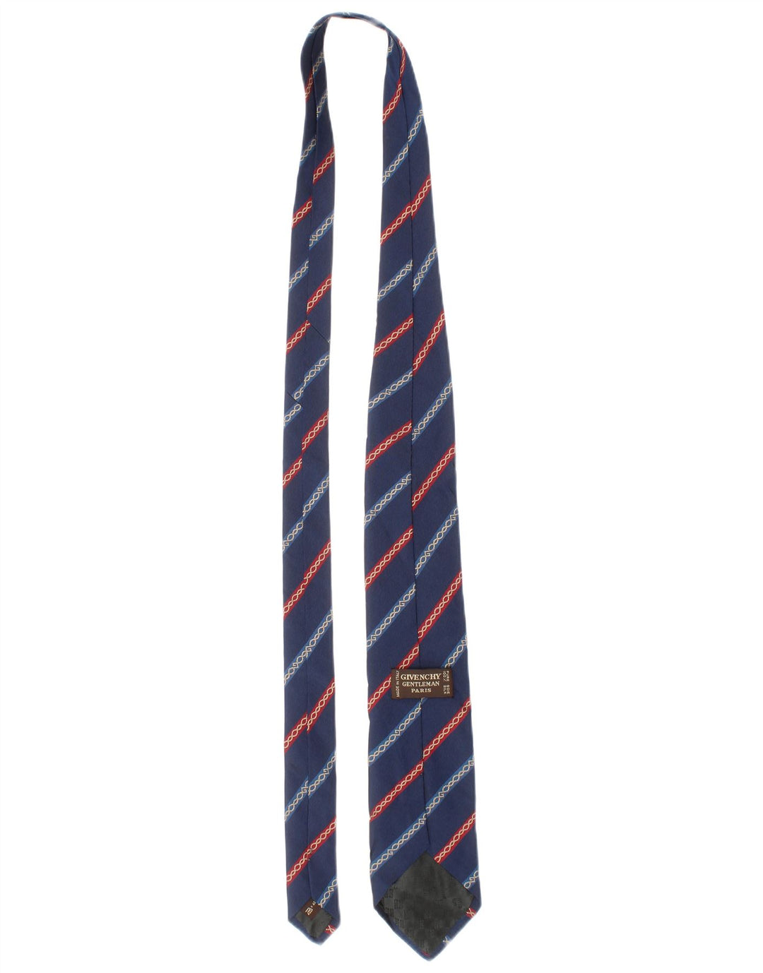 Givenchy Mens Tie One Size Blue Striped Silk Classic