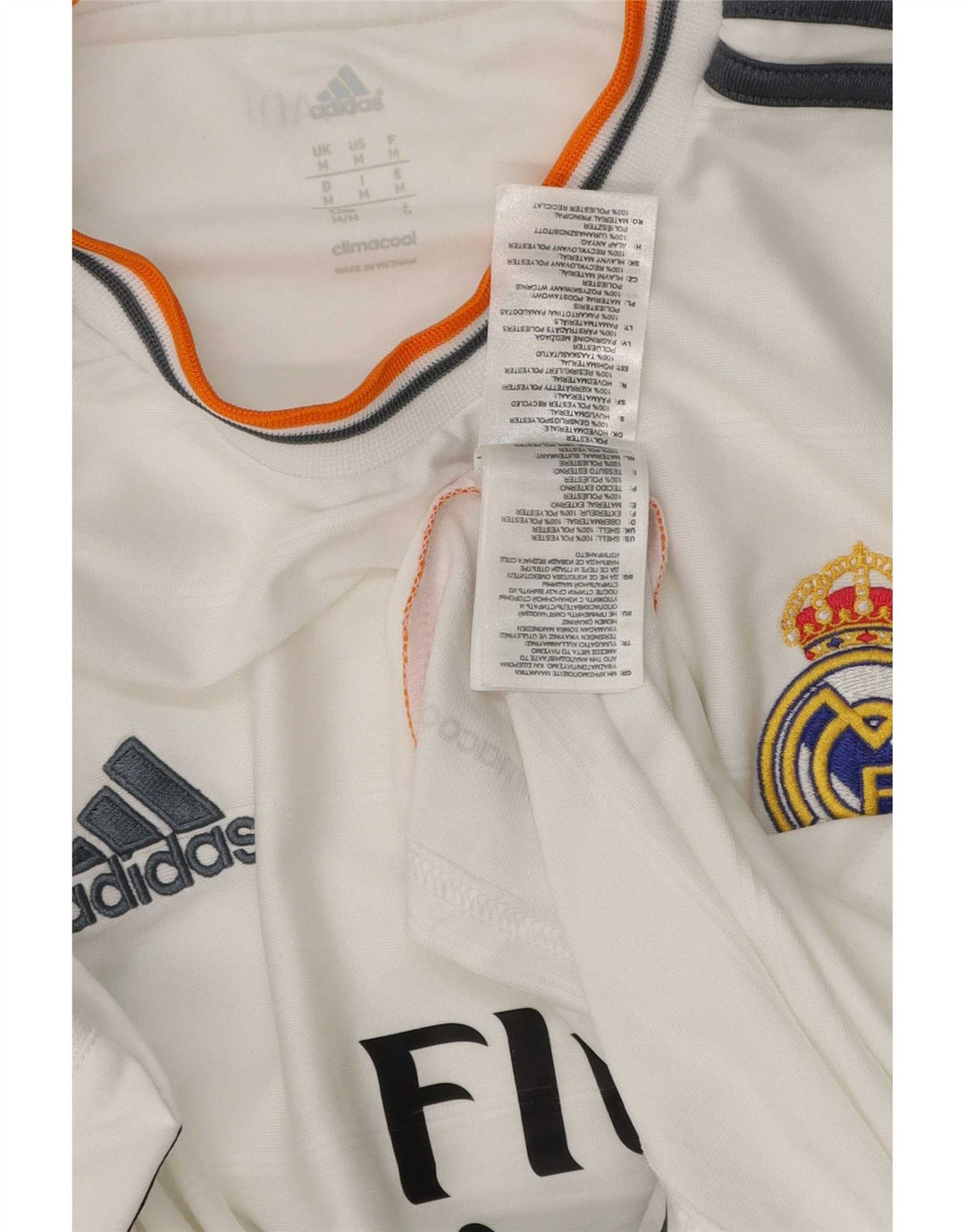 Adidas Mens Real Madrid Graphic T-Shirt Top Medium White Polyester