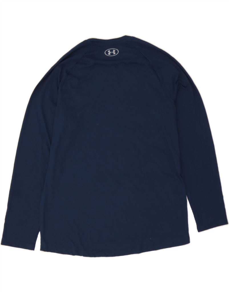 UNDER ARMOUR Mens Top Long Sleeve Medium Navy Blue Cotton Vintage Under Armour and Second-Hand Under Armour from Messina Hembry 