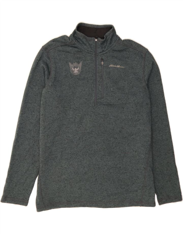 EDDIE BAUER Mens Zip Neck Pullover Tracksuit Top Large Green Polyester Vintage Eddie Bauer and Second-Hand Eddie Bauer from Messina Hembry 