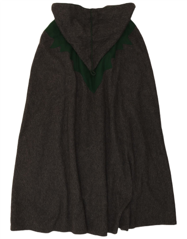 Vintage Womens Hooded Cape Coat One Size Grey