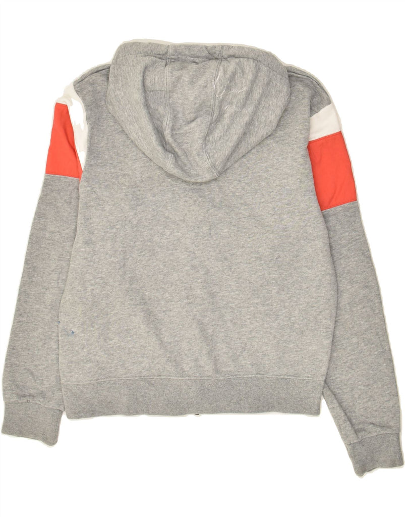 NIKE Womens Zip Hoodie Sweater UK 6 XS Grey Colourblock Cotton | Vintage Nike | Thrift | Second-Hand Nike | Used Clothing | Messina Hembry 