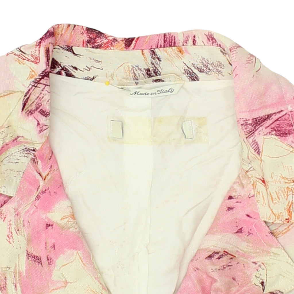 Marina Rinaldi Womens Pink White Floral Belted Blazer Jacket | Vintage Designer | Vintage Messina Hembry | Thrift | Second-Hand Messina Hembry | Used Clothing | Messina Hembry 