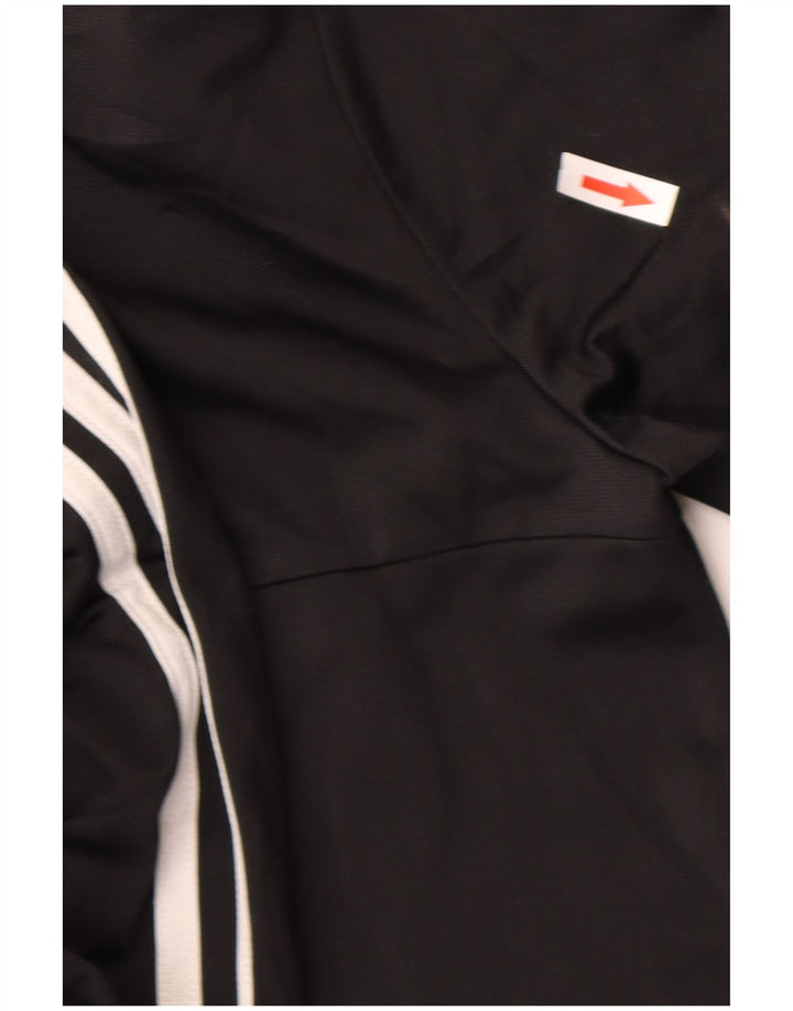 Adidas Boys Tracksuit Top Jacket 11-12 Years Black Polyester