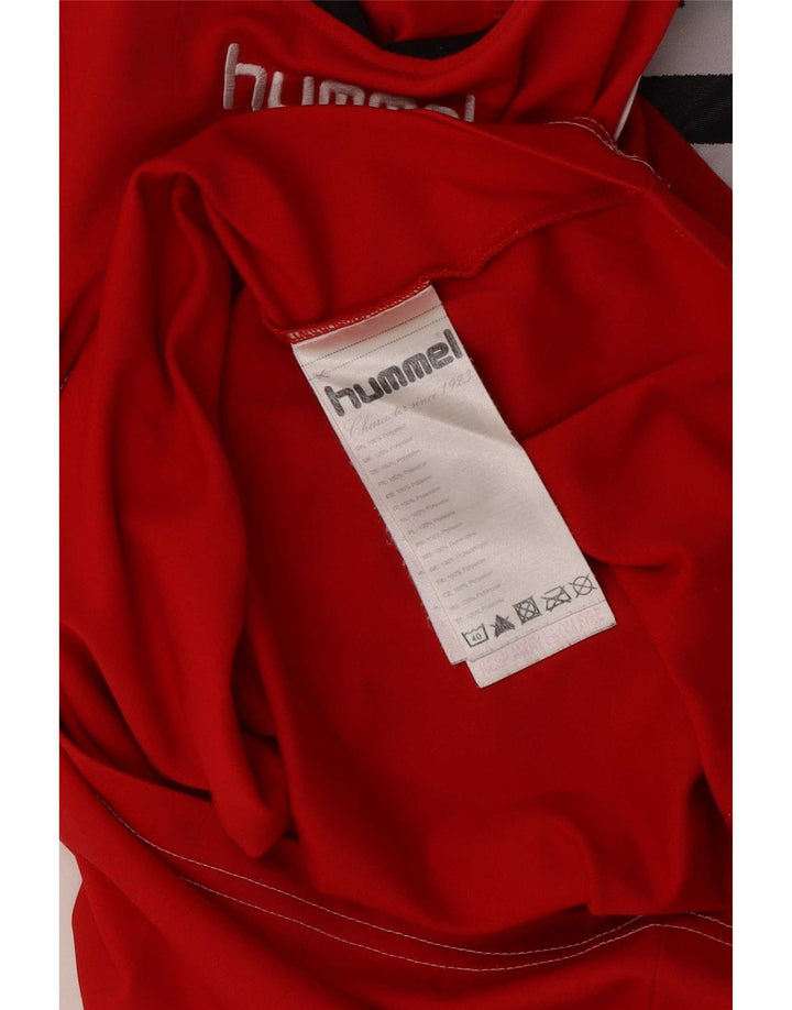 Hummel Mens Graphic T-Shirt Top Small Red Colourblock Polyester