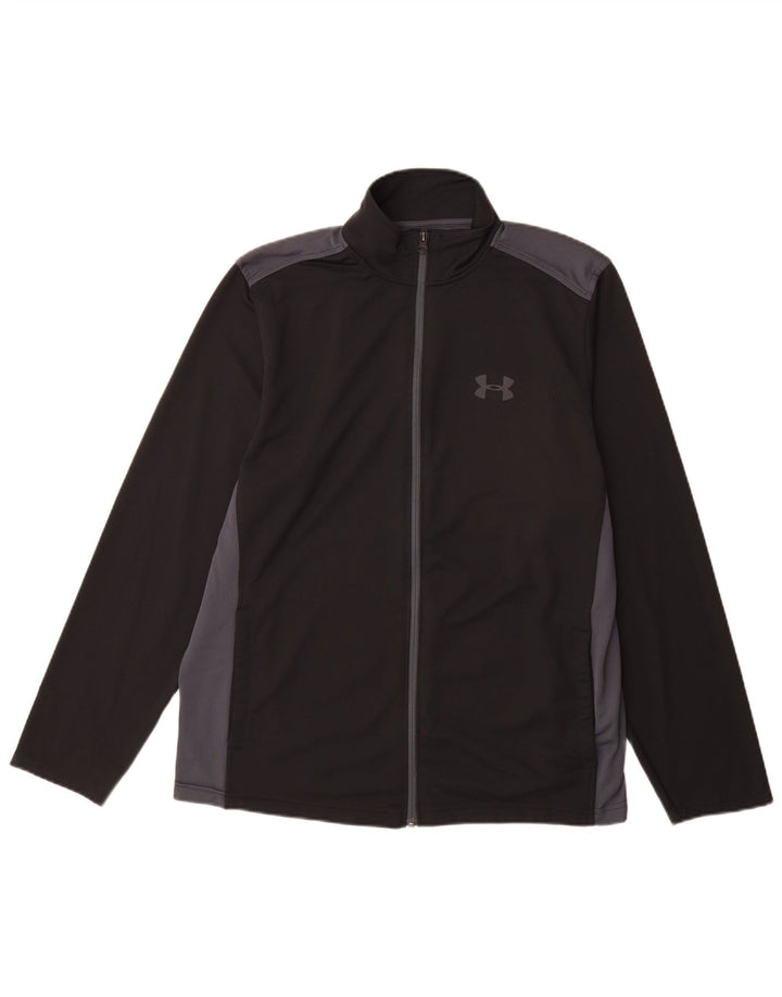 Under Armour Mens Heat Gear Tracksuit Top Jacket Large Black Colourblock