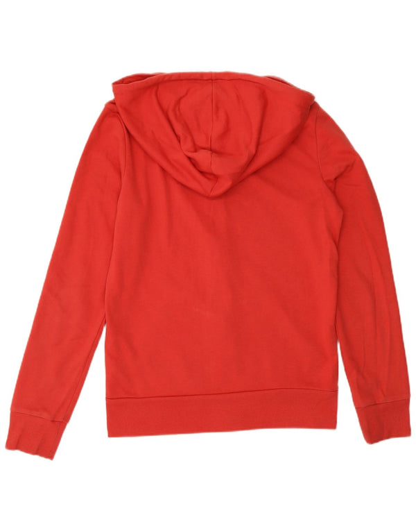 Adidas Womens Zip Hoodie Sweater UK 4/6 XS Red Cotton