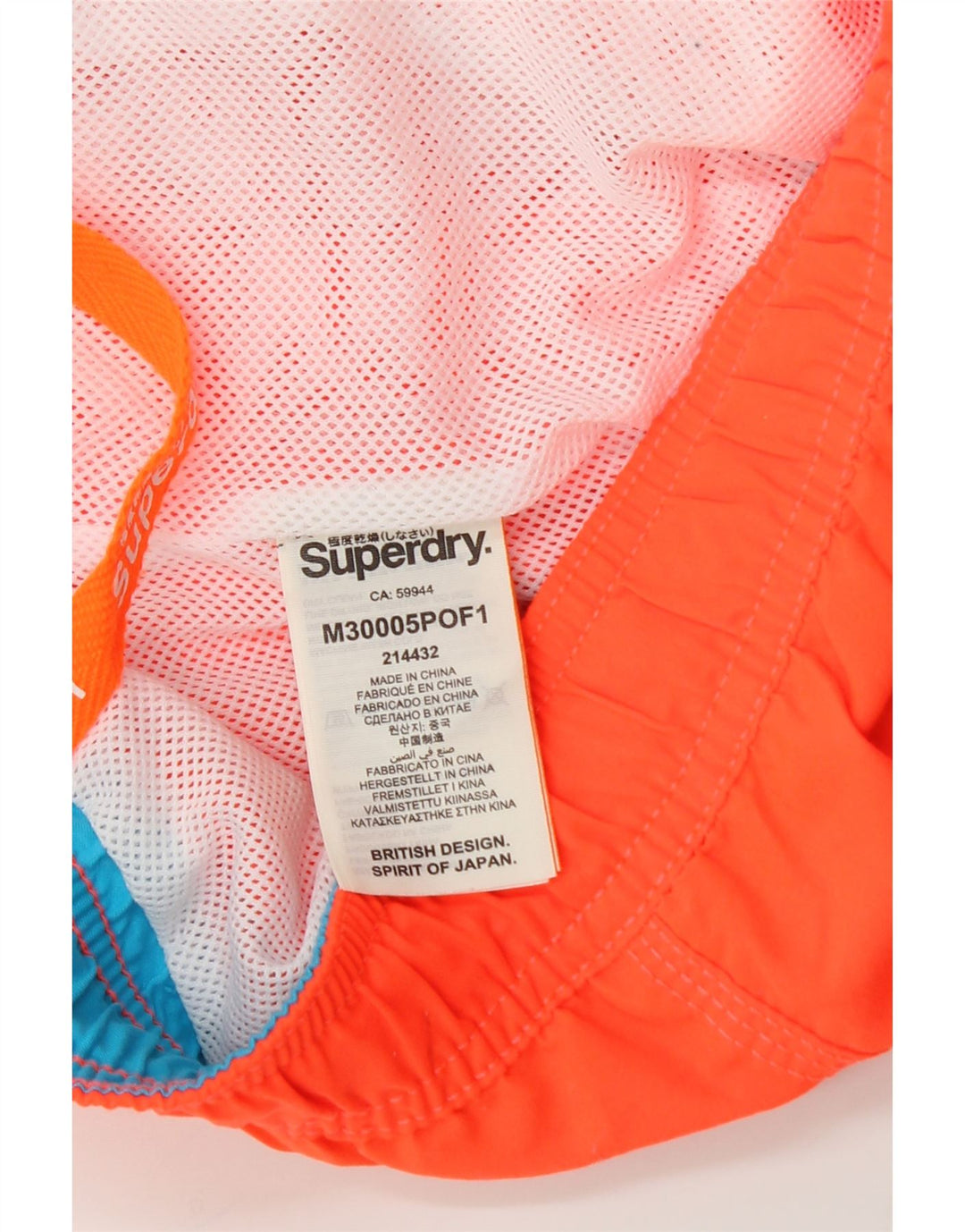 SUPERDRY Mens Graphic Swimming Shorts Large  Orange Polyester