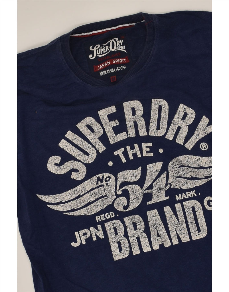 SUPERDRY Mens Graphic T-Shirt Top Medium Navy Blue Cotton | Vintage Superdry | Thrift | Second-Hand Superdry | Used Clothing | Messina Hembry 