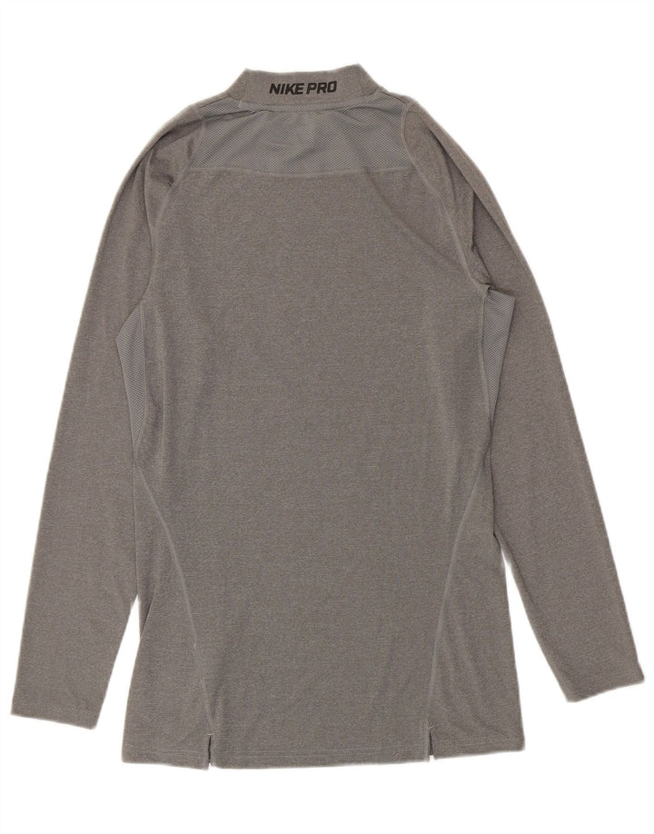 Nike Mens Graphic Top Long Sleeve Large Grey Polyester