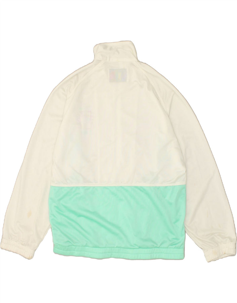 DIADORA Womens Tracksuit Top Jacket UK 18 XL White Colourblock Polyester | Vintage Diadora | Thrift | Second-Hand Diadora | Used Clothing | Messina Hembry 