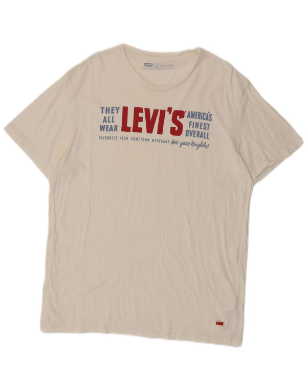 Levi's Mens Standard Fit Graphic T-Shirt Top XL White Cotton