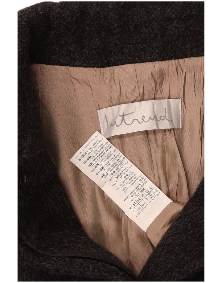 Intrend Womens Overcoat UK 14 Large Grey Wool