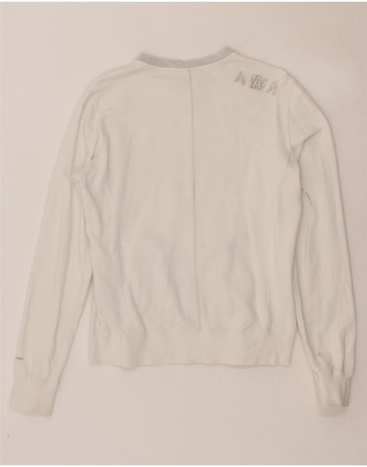 CHAMPION Womens Graphic Sweatshirt Jumper UK 16 Large White Cotton Vintage Champion and Second-Hand Champion from Messina Hembry 
