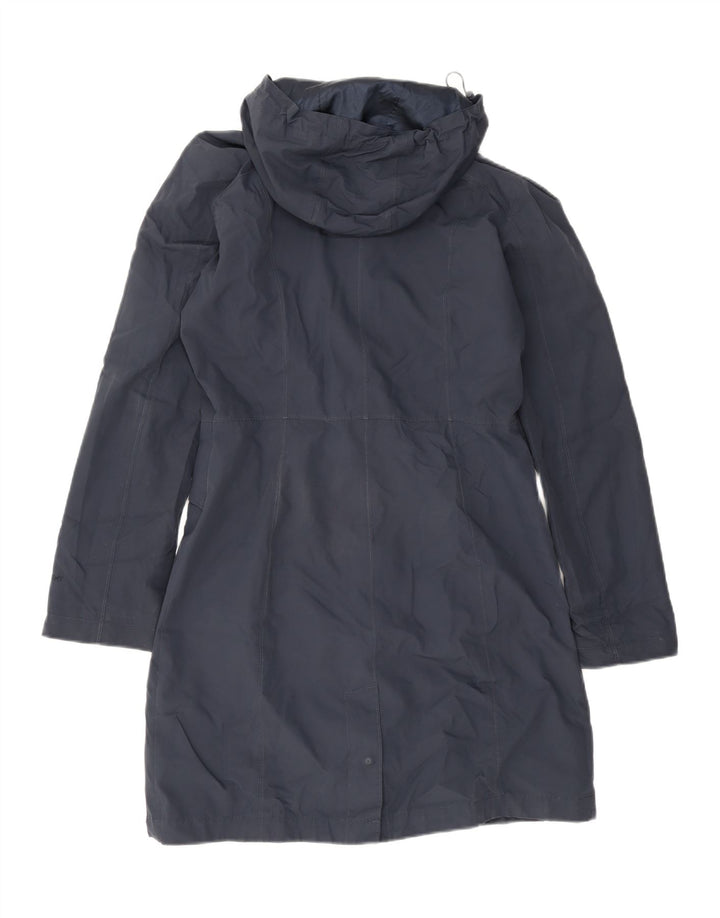 The North Face Womens Hooded Raincoat UK 14 Medium Navy Blue Polyester