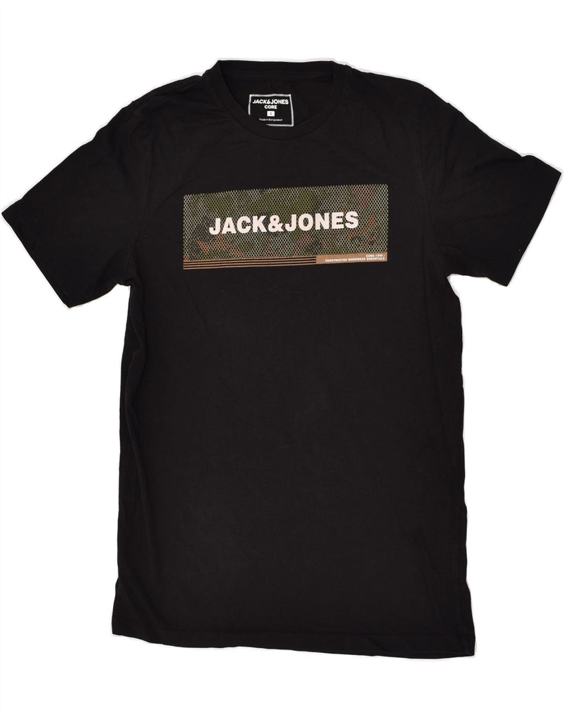 JACK & JONES Mens Graphic T-Shirt Top Small Black Cotton | Vintage Jack & Jones | Thrift | Second-Hand Jack & Jones | Used Clothing | Messina Hembry 