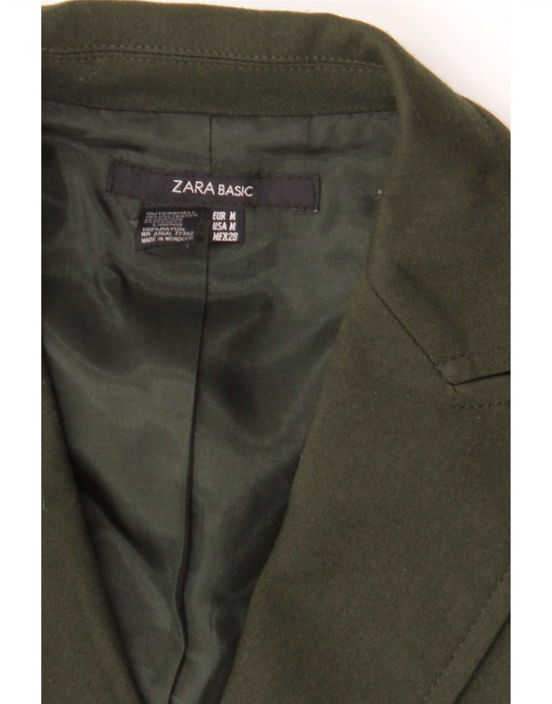 Zara Womens 2 Button Blazer Jacket UK 12 Medium Khaki Polyester