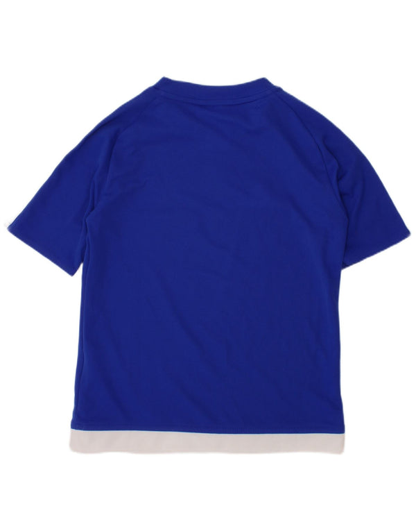 ADIDAS Boys Climalite T-Shirt Top 7-8 Years Blue Colourblock