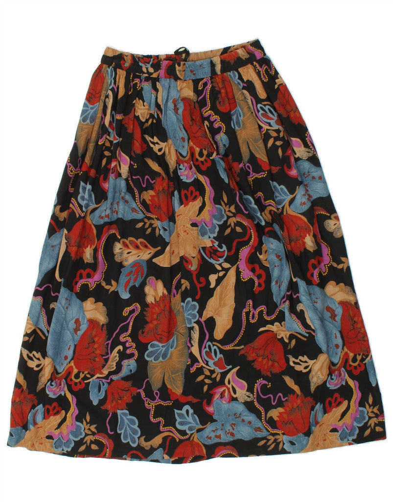 VINTAGE Womens A-Line Skirt W26 Small Multicoloured Floral Viscose Vintage Vintage and Second-Hand Vintage from Messina Hembry 