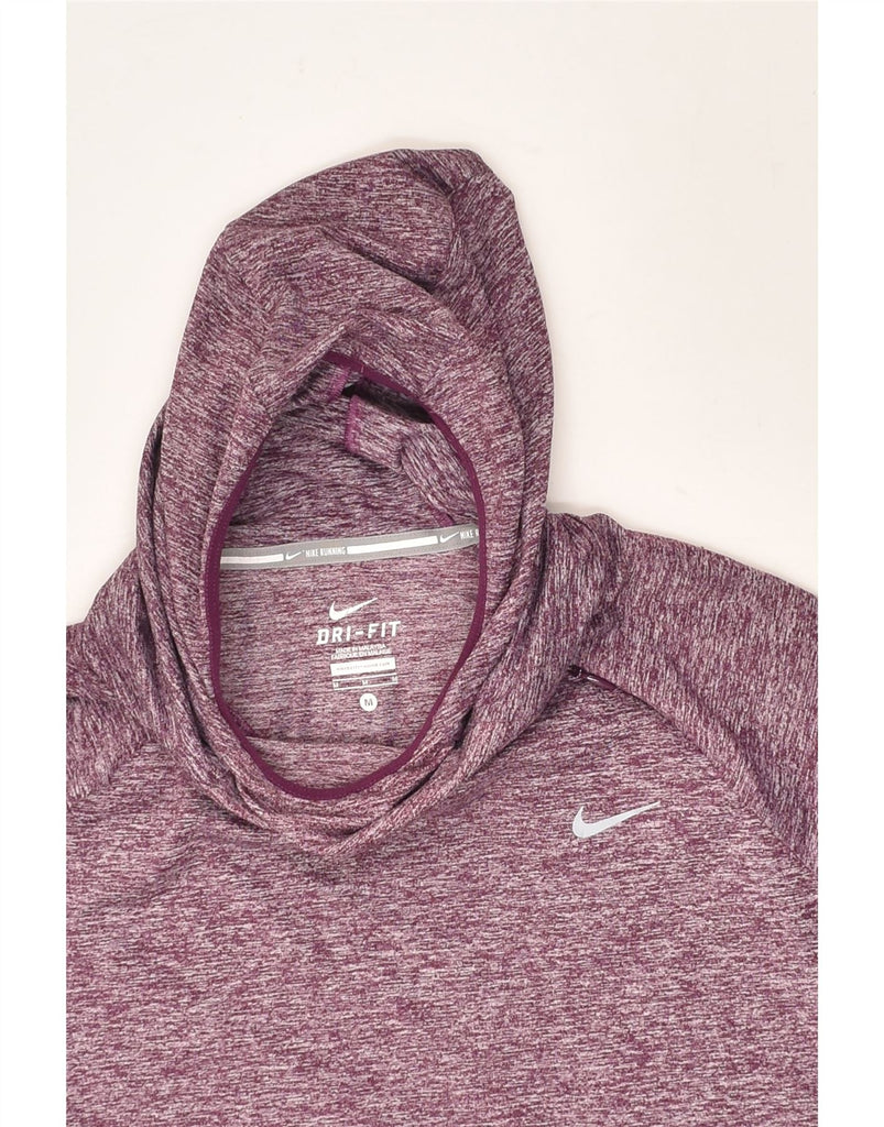 NIKE Womens Dri Fit Hoodie Jumper UK 14 Medium Purple Flecked | Vintage Nike | Thrift | Second-Hand Nike | Used Clothing | Messina Hembry 