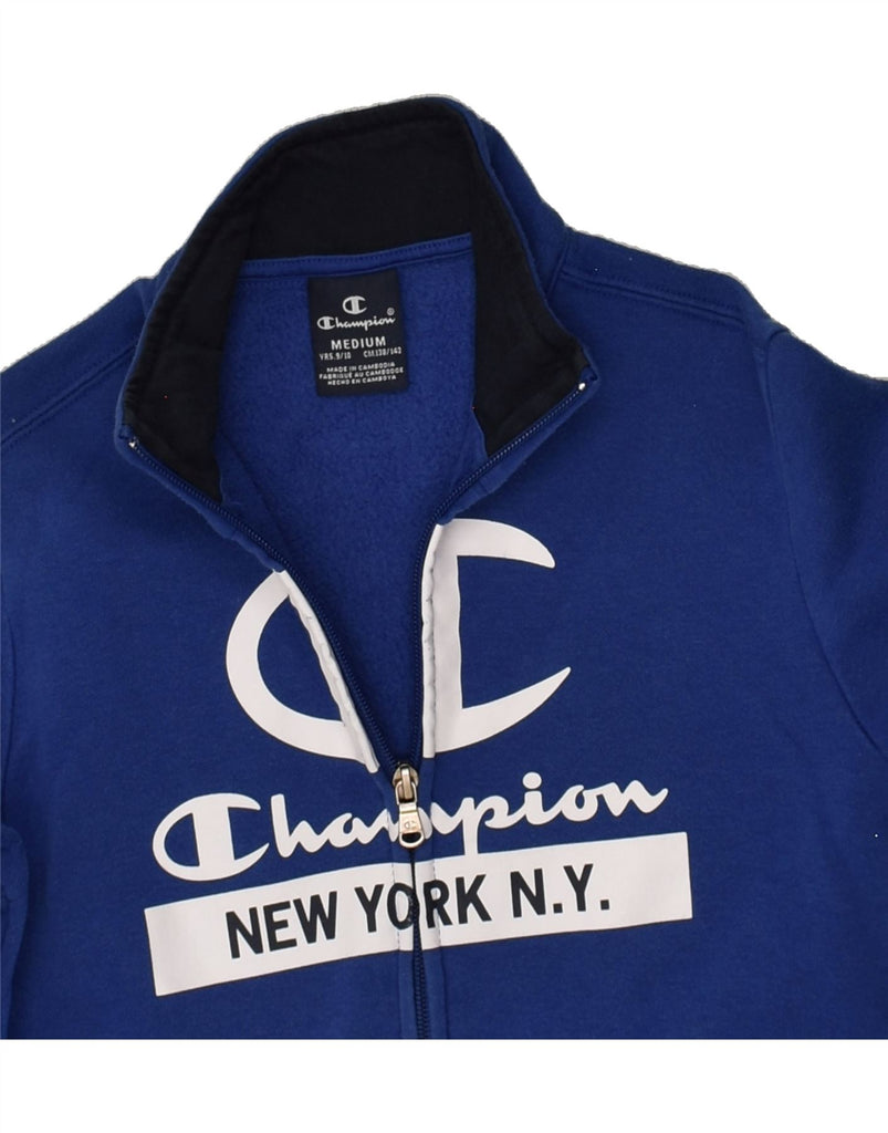 CHAMPION Boys Graphic Tracksuit Top Jacket 9-10 Years Medium Blue Cotton | Vintage Champion | Thrift | Second-Hand Champion | Used Clothing | Messina Hembry 