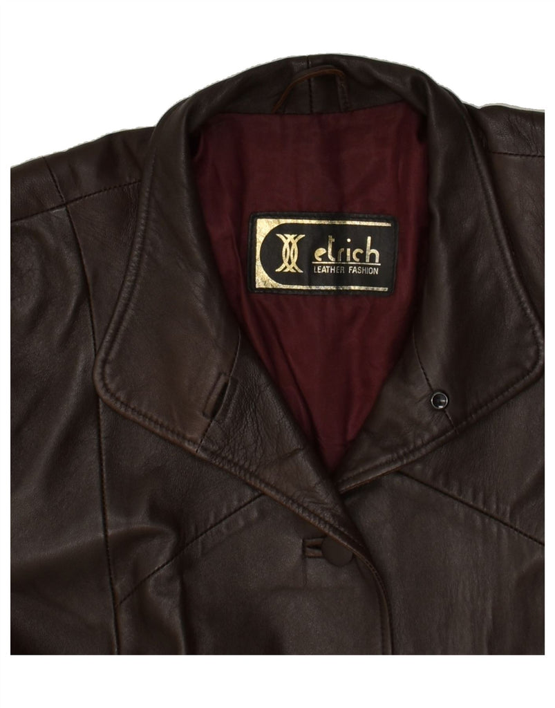 VINTAGE Womens Leather Coat UK 16 Large Brown Leather | Vintage Vintage | Thrift | Second-Hand Vintage | Used Clothing | Messina Hembry 