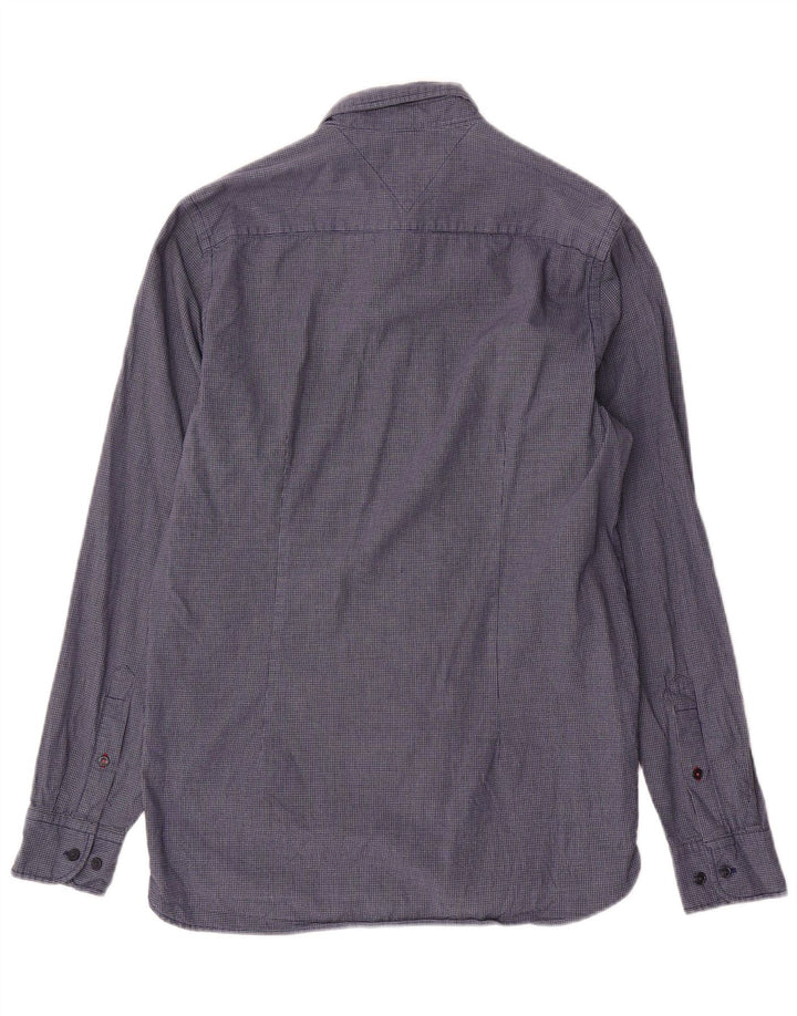 Tommy Hilfiger Mens Slim Fit Shirt Medium Navy Blue Check
