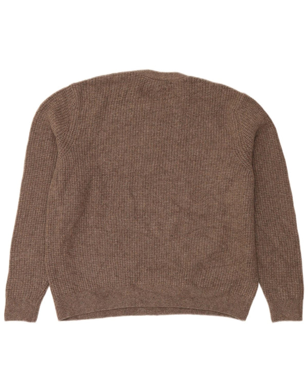Marks & Spencer Mens Crew Neck Jumper Sweater XL Beige Flecked Acrylic