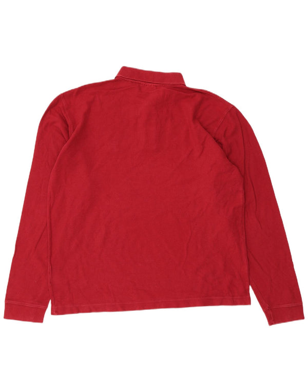 Fila Mens Long Sleeve Polo Shirt Large Red