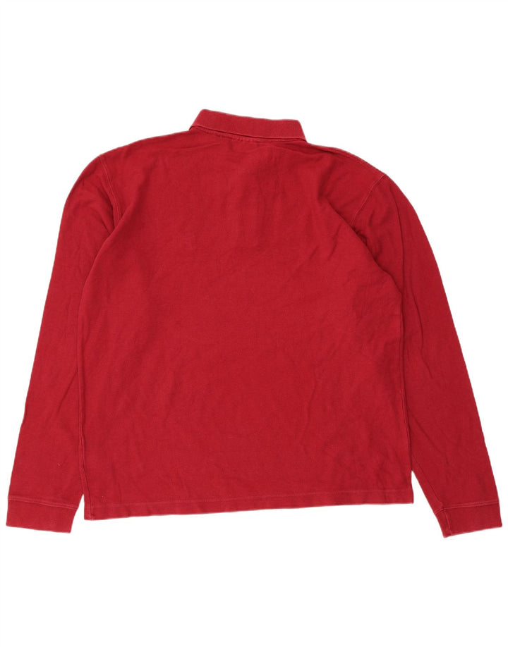 Fila Mens Long Sleeve Polo Shirt Large Red