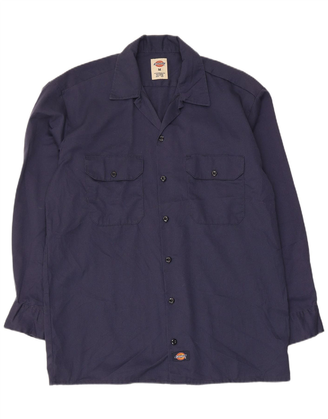 Dickies Mens Shirt Medium Navy Blue Polyester