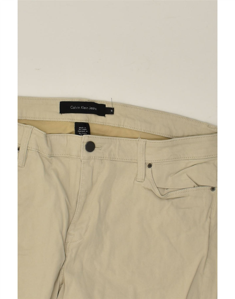 CALVIN KLEIN Womens Slim Casual Trousers US 16 2XL W38 L31  Beige Cotton | Vintage Calvin Klein | Thrift | Second-Hand Calvin Klein | Used Clothing | Messina Hembry 