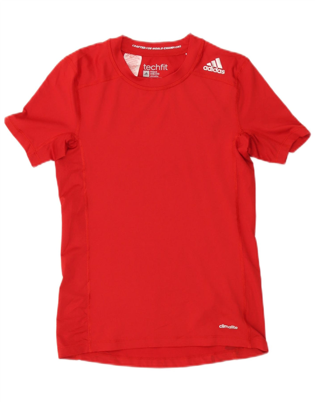 Adidas Boys Climalite T-Shirt Top 13-14 Years Red Polyester